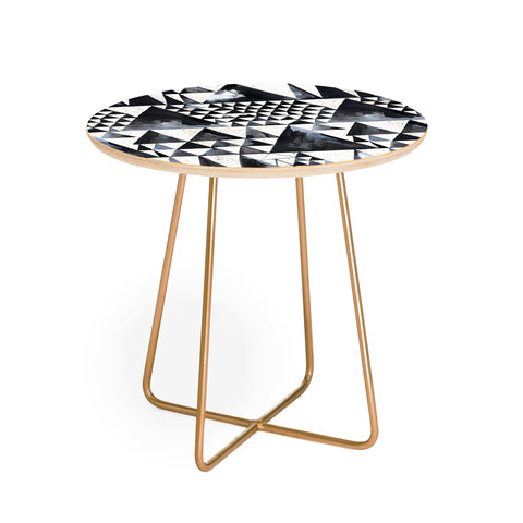 Ninola Design Japandi Geometric Triangles Round Side Table