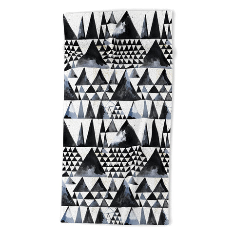Ninola Design Japandi Geometric Triangles Beach Towel