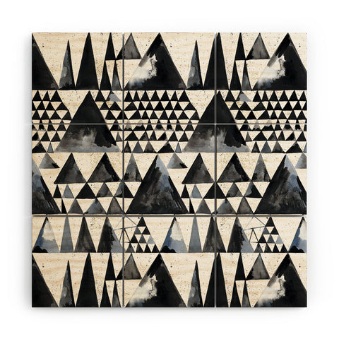 Ninola Design Japandi Geometric Triangles Wood Wall Mural