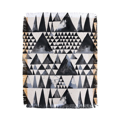 Ninola Design Japandi Geometric Triangles Throw Blanket