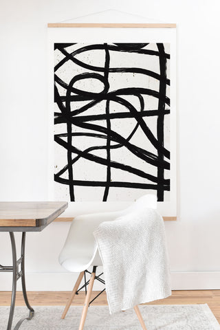 Ninola Design Japandi Minimal Black Marker Art Print And Hanger