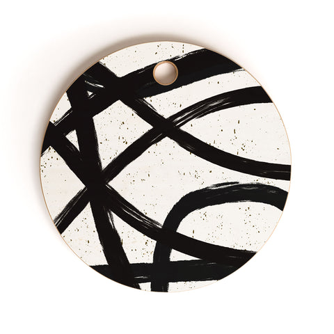 Ninola Design Japandi Minimal Black Marker Cutting Board Round