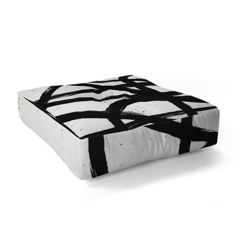 Ninola Design Japandi Minimal Black Marker Floor Pillow Square