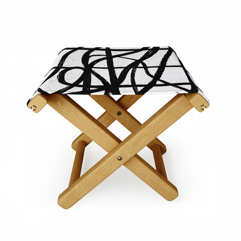 Ninola Design Japandi Minimal Black Marker Folding Stool