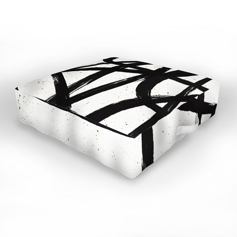 Ninola Design Japandi Minimal Black Marker Outdoor Floor Cushion