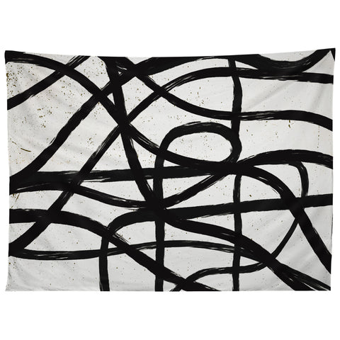 Ninola Design Japandi Minimal Black Marker Tapestry