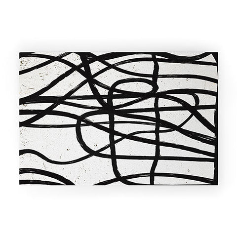 Ninola Design Japandi Minimal Black Marker Welcome Mat