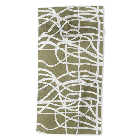 Ninola Design Japandi Minimal Marker Beige Beach Towel