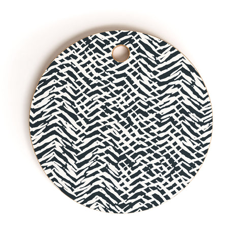 Ninola Design Japandi Texture Marks Cutting Board Round