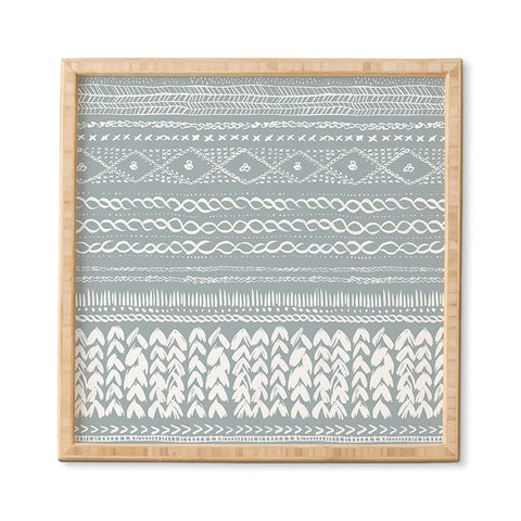 Ninola Design Jersey Wool Garlands Teal Framed Wall Art