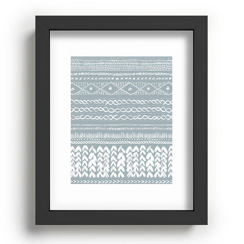 Ninola Design Jersey Wool Garlands Teal Recessed Framing Rectangle