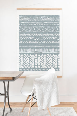 Ninola Design Jersey Wool Garlands Teal Art Print And Hanger