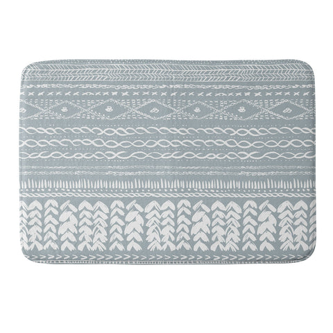 Ninola Design Jersey Wool Garlands Teal Memory Foam Bath Mat