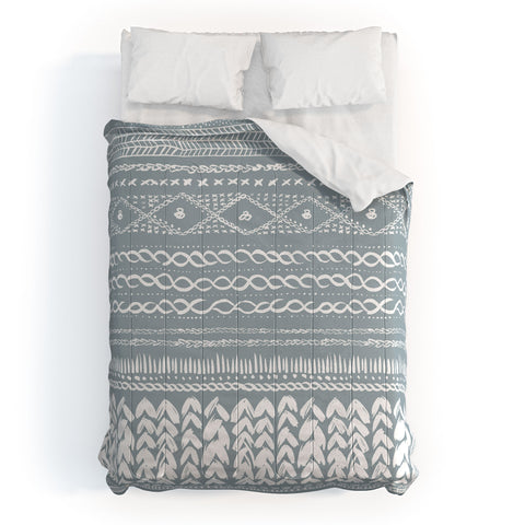 Ninola Design Jersey Wool Garlands Teal Comforter