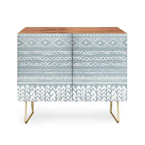 Ninola Design Jersey Wool Garlands Teal Credenza