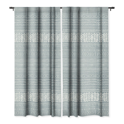 Ninola Design Jersey Wool Garlands Teal Blackout Non Repeat