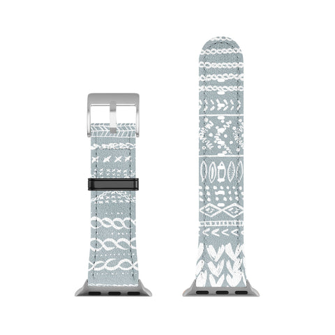 Ninola Design Jersey Wool Garlands Teal Apple Watch Band