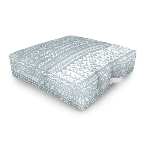 Ninola Design Jersey Wool Garlands Teal Outdoor Floor Cushion