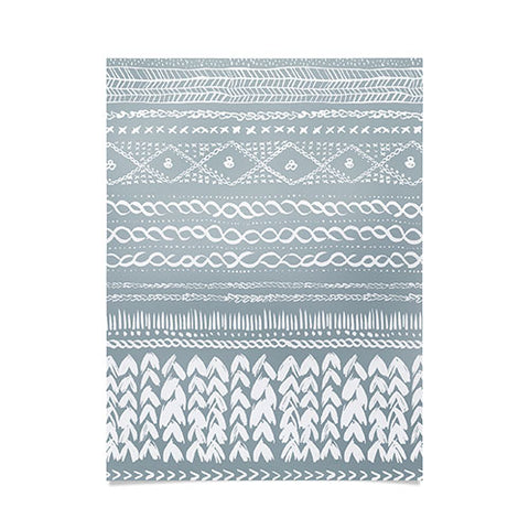 Ninola Design Jersey Wool Garlands Teal Poster