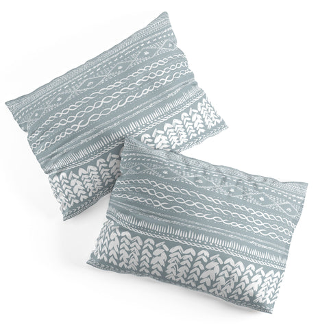 Ninola Design Jersey Wool Garlands Teal Pillow Shams