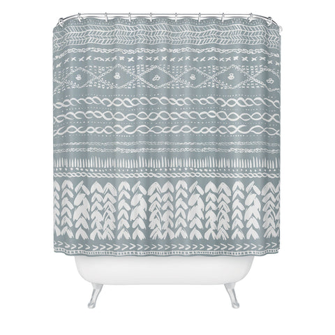 Ninola Design Jersey Wool Garlands Teal Shower Curtain