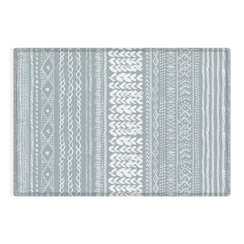 Ninola Design Jersey Wool Garlands Teal Outdoor Rug