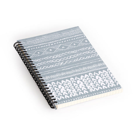 Ninola Design Jersey Wool Garlands Teal Spiral Notebook