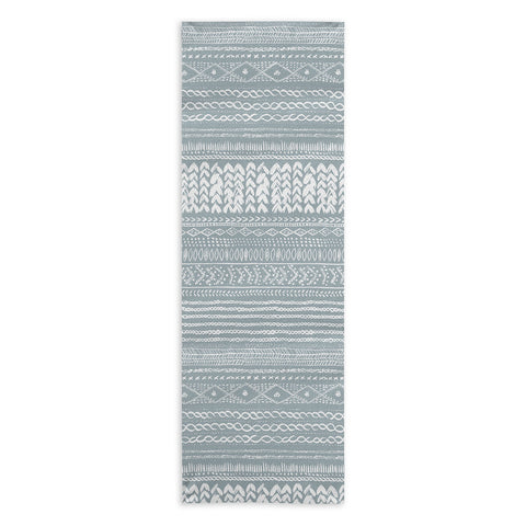 Ninola Design Jersey Wool Garlands Teal Yoga Towel