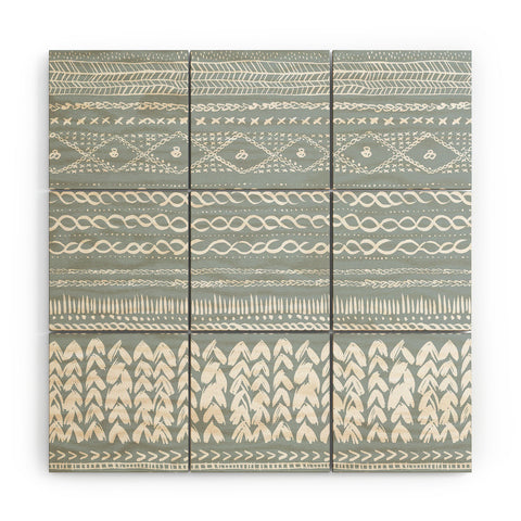 Ninola Design Jersey Wool Garlands Teal Wood Wall Mural