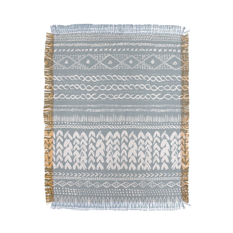 Ninola Design Jersey Wool Garlands Teal Throw Blanket