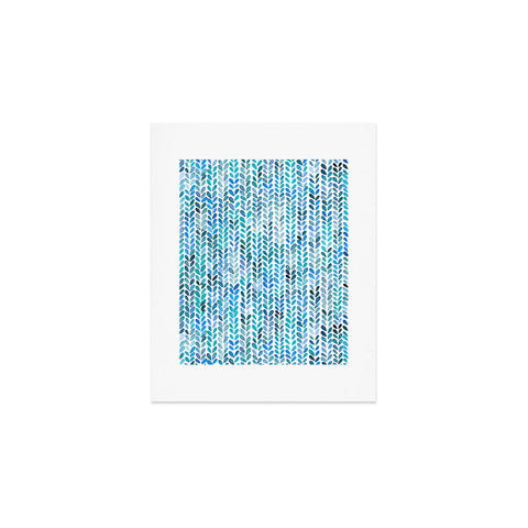 Ninola Design Knit texture Blue Art Print