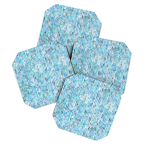 Ninola Design Knit texture Blue Coaster Set