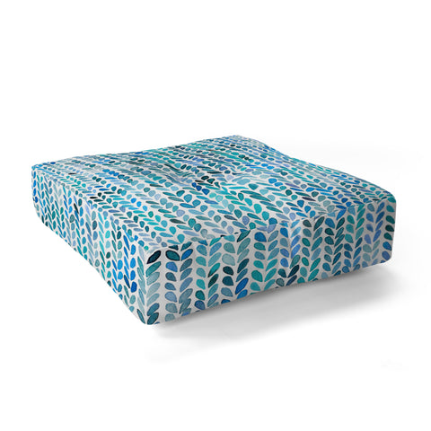 Ninola Design Knit texture Blue Floor Pillow Square