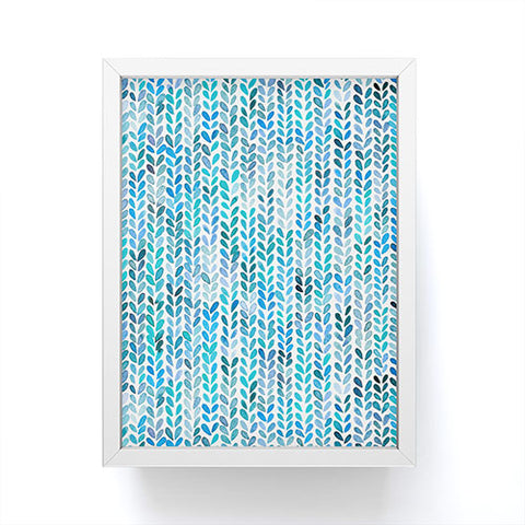 Ninola Design Knit texture Blue Framed Mini Art Print