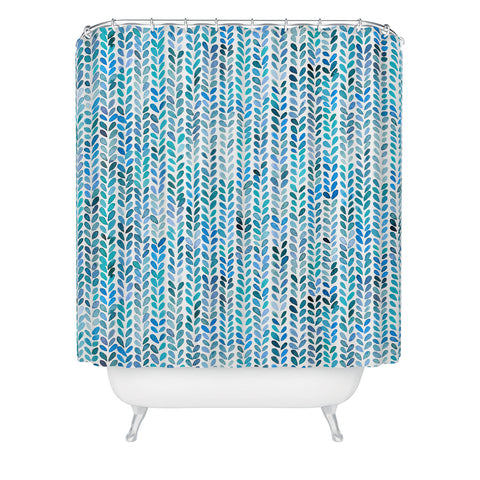 Ninola Design Knit texture Blue Shower Curtain