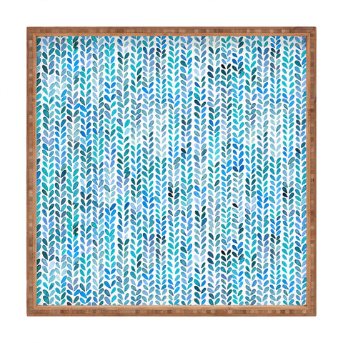 Ninola Design Knit texture Blue Square Tray