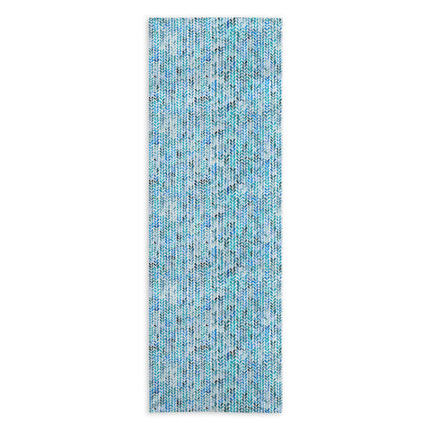 Ninola Design Knit texture Blue Yoga Towel