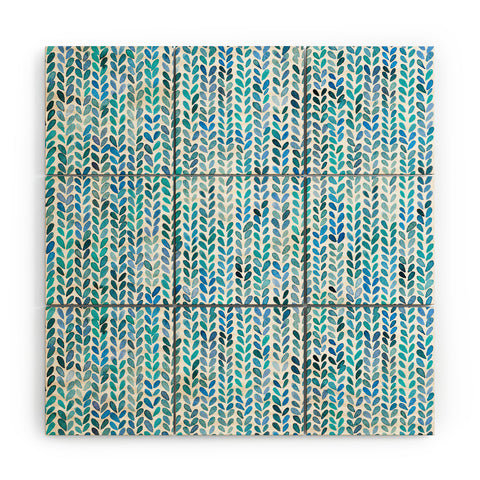 Ninola Design Knit texture Blue Wood Wall Mural