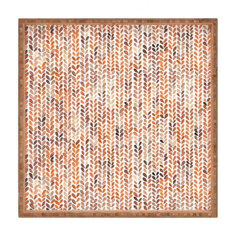 Ninola Design Knit texture Gold Orange Square Tray
