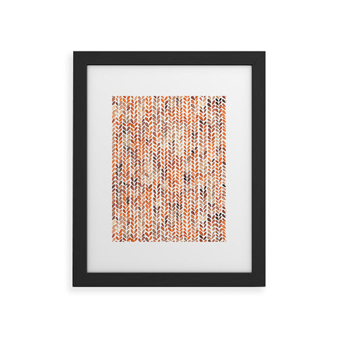 Ninola Design Knit texture Gold Orange Framed Art Print