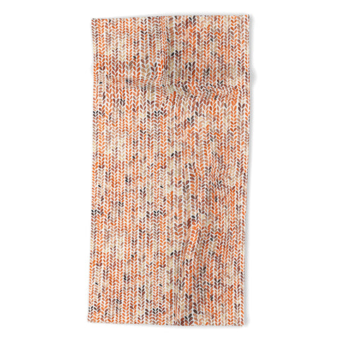 Ninola Design Knit texture Gold Orange Beach Towel