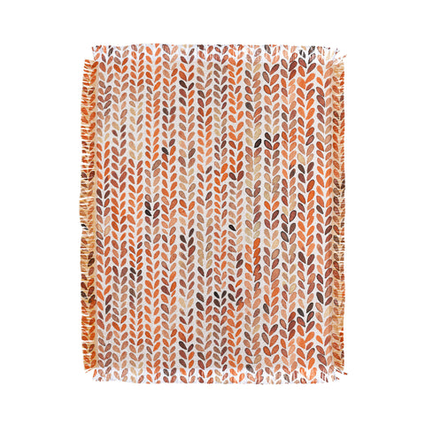 Ninola Design Knit texture Gold Orange Throw Blanket