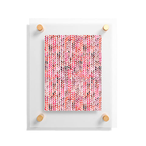 Ninola Design Knitting texture Christmas Red Floating Acrylic Print