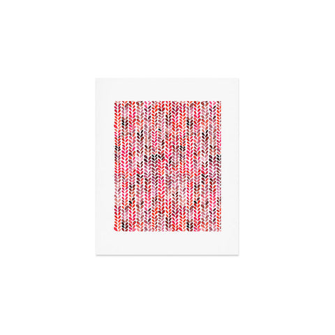 Ninola Design Knitting texture Christmas Red Art Print