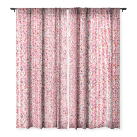 Ninola Design Knitting texture Christmas Red Sheer Window Curtain
