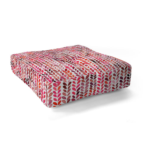 Ninola Design Knitting texture Christmas Red Floor Pillow Square