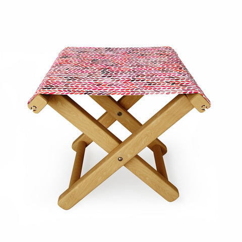 Ninola Design Knitting texture Christmas Red Folding Stool