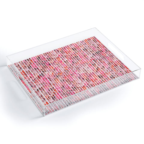 Ninola Design Knitting texture Christmas Red Acrylic Tray
