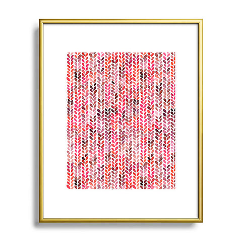 Ninola Design Knitting texture Christmas Red Metal Framed Art Print