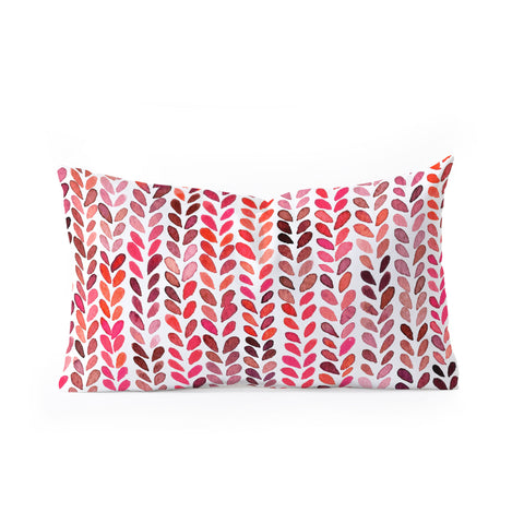 Ninola Design Knitting texture Christmas Red Oblong Throw Pillow